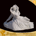Life size natural stone nude kissing angel for home decoration